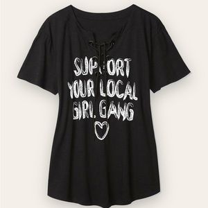 Addition Elle - Love & Legend Black Graphic Tee, “Support Your Local Girl Gang”